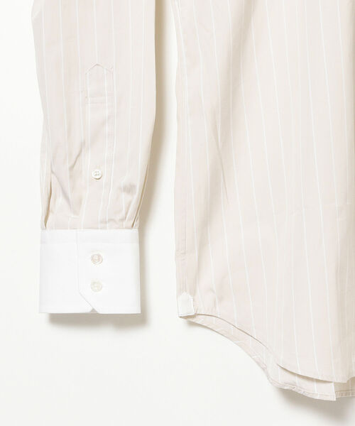 BRILLA per il gusto（ブリッラペルイルグースト）の「Brilla per il gusto / ピンストライプ ラウンドタブカラー シャツ（ビジネスシャツ・メンズ・ベージュ/イエロー/ミント・37/38/39/41/40）」の8枚目の写真