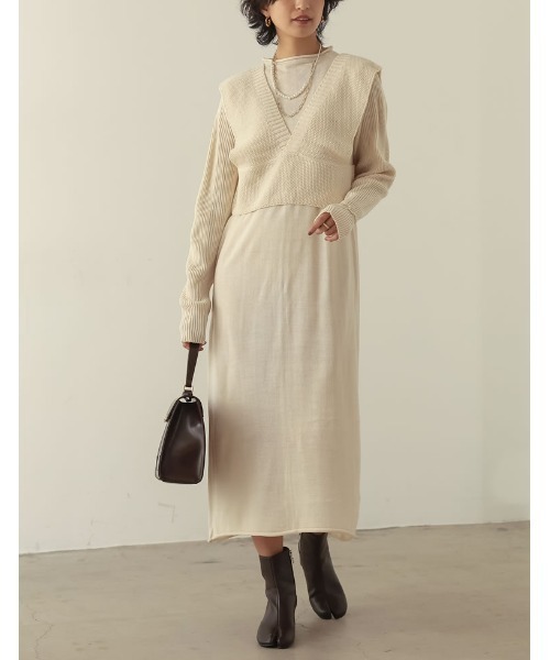 カシミアタッチニットベスト アウトリンキングワンピース ワンピース Re Edit リエディ のファッション通販 Zozotown
