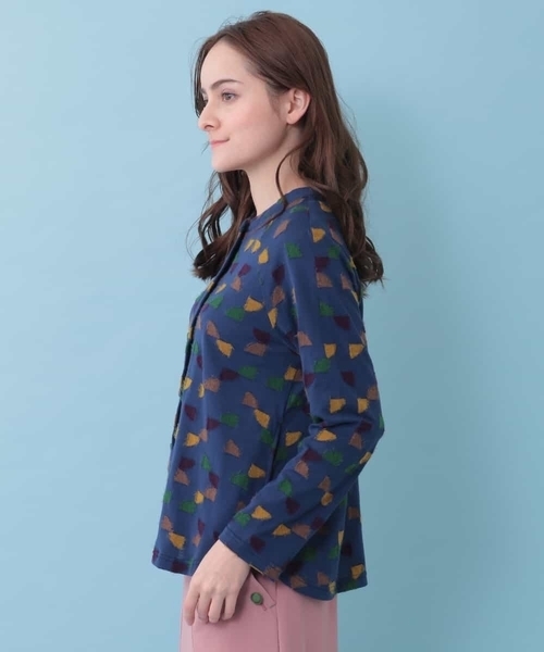 Jocomomola（ホコモモラ）の「Triangulo　ジャカードカットソー（Tシャツ/カットソー・レディース・イエロー/ネイビー・40）」の5枚目の写真