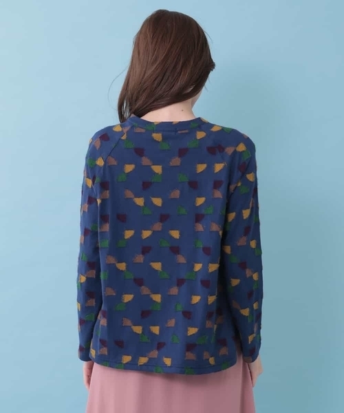 Jocomomola（ホコモモラ）の「Triangulo　ジャカードカットソー（Tシャツ/カットソー・レディース・イエロー/ネイビー・40）」の6枚目の写真