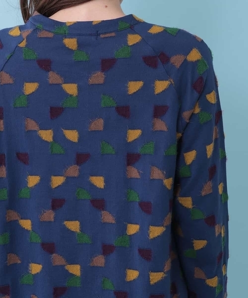 Jocomomola（ホコモモラ）の「Triangulo　ジャカードカットソー（Tシャツ/カットソー・レディース・イエロー/ネイビー・40）」の7枚目の写真