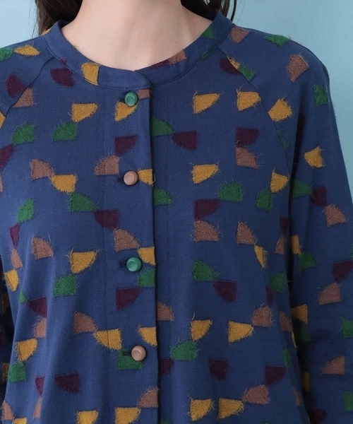 Jocomomola（ホコモモラ）の「Triangulo　ジャカードカットソー（Tシャツ/カットソー・レディース・イエロー/ネイビー・40）」の8枚目の写真