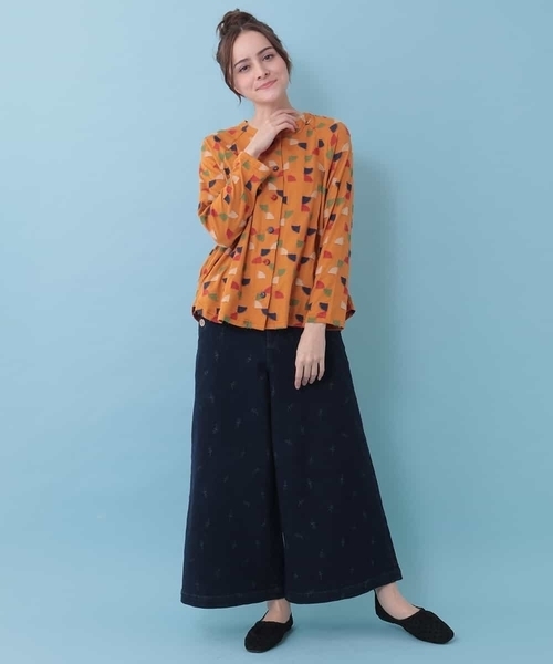 Jocomomola（ホコモモラ）の「Triangulo　ジャカードカットソー（Tシャツ/カットソー・レディース・イエロー/ネイビー・40）」の13枚目の写真
