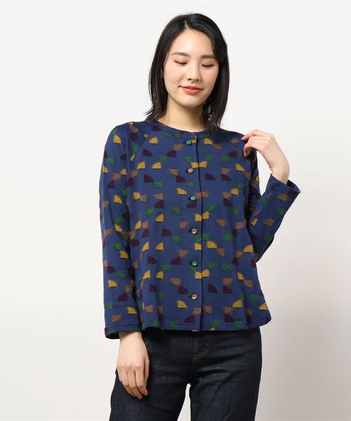 Jocomomola（ホコモモラ）の「Triangulo　ジャカードカットソー（Tシャツ/カットソー・レディース・イエロー/ネイビー・40）」の4枚目の写真