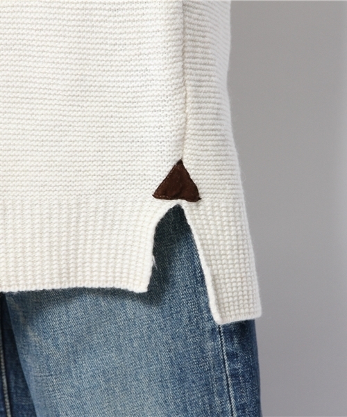 CIAOPANIC（チャオパニック）の「【Ciaopanic】ガーター編みLONGC/D（カーディガン/ボレロ・レディース・オフホワイト/ネイビー・FREE）」の9枚目の写真