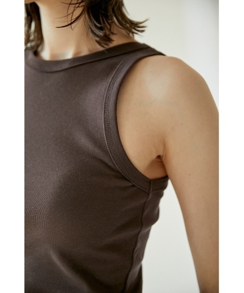 BLACK BY MOUSSY（ブラックバイマウジー）の「2way high twist tank top（2ウェイハイツイストタンクトップ）（タンクトップ・レディース・ブラウン/ブルー/ホワイト/ライトカーキ・FREE）」の7枚目の写真