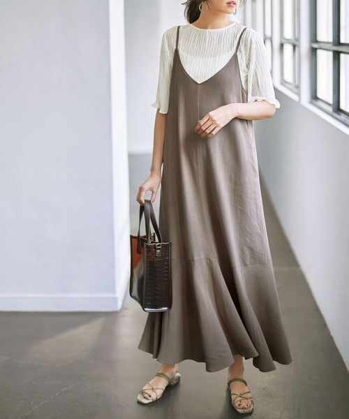 ５分袖シフォンプリーツブラウス