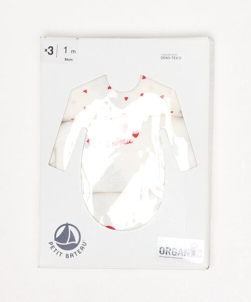 PETIT BATEAU（プチバトー）の「プリント長袖あわせボディ３枚組（その他アンダーウェア/インナー・キッズ・その他・NewBorn/6MONTH/3MONTH/12MONTH）」の4枚目の写真