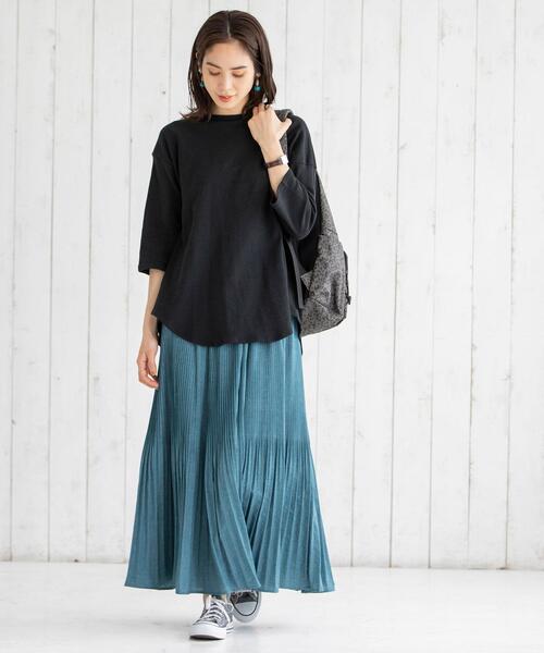 coen(コーエン)の「バックシャン半端袖カットソー(Tシャツ/カットソー・レディース・ライラック/ナチュラル/ブラック・FREE)」の6枚目の写真