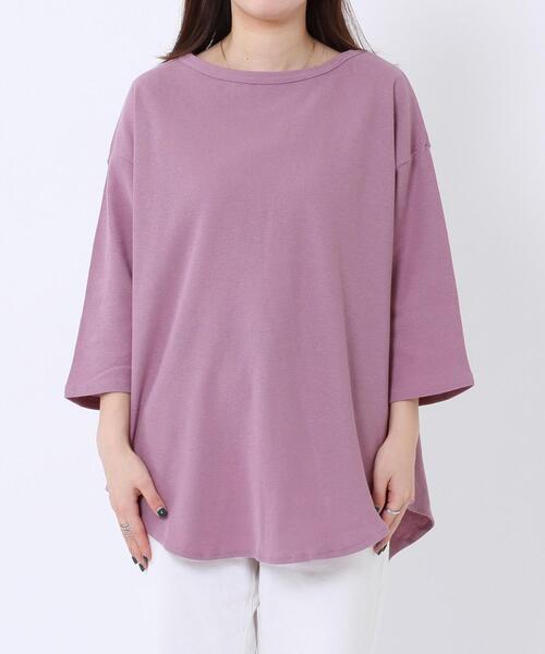 coen(コーエン)の「バックシャン半端袖カットソー(Tシャツ/カットソー・レディース・ライラック/ナチュラル/ブラック・FREE)」の10枚目の写真