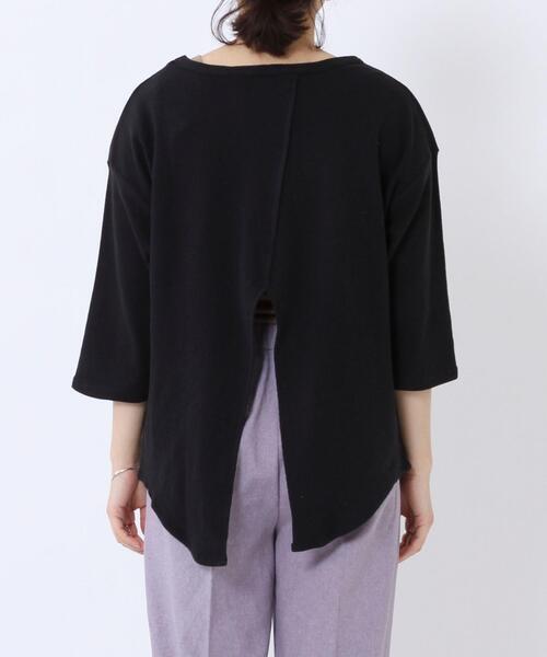 coen(コーエン)の「バックシャン半端袖カットソー(Tシャツ/カットソー・レディース・ライラック/ナチュラル/ブラック・FREE)」の12枚目の写真