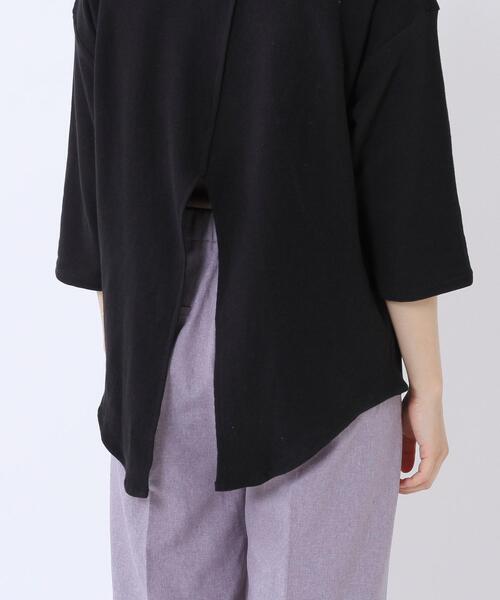 coen(コーエン)の「バックシャン半端袖カットソー(Tシャツ/カットソー・レディース・ライラック/ナチュラル/ブラック・FREE)」の14枚目の写真