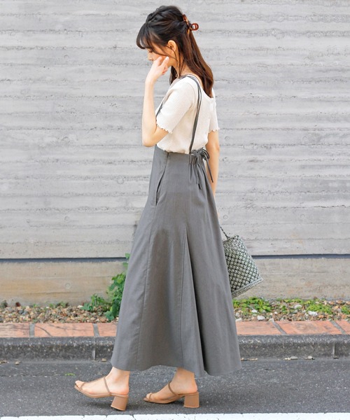 Crisp（クリスプ）の「ダブルサスペンダーフレアスカート（スカート・レディース・ダークブラウン/グレー・FREE）」の20枚目の写真