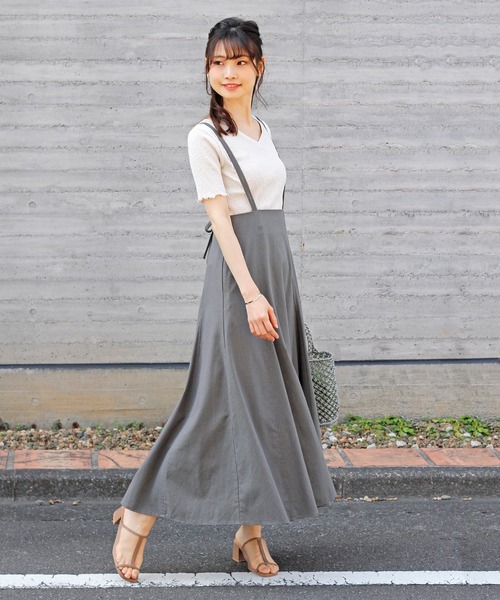 Crisp（クリスプ）の「ダブルサスペンダーフレアスカート（スカート・レディース・ダークブラウン/グレー・FREE）」の22枚目の写真