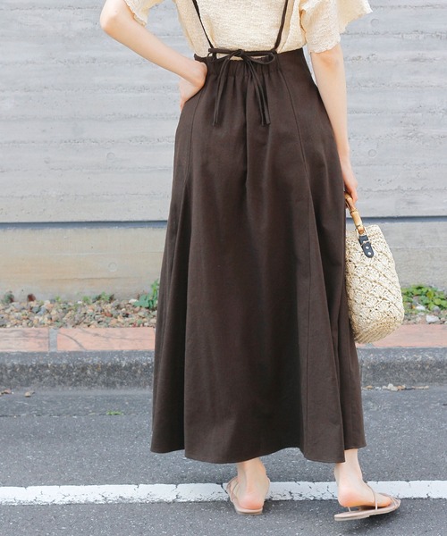 Crisp（クリスプ）の「ダブルサスペンダーフレアスカート（スカート・レディース・ダークブラウン/グレー・FREE）」の7枚目の写真