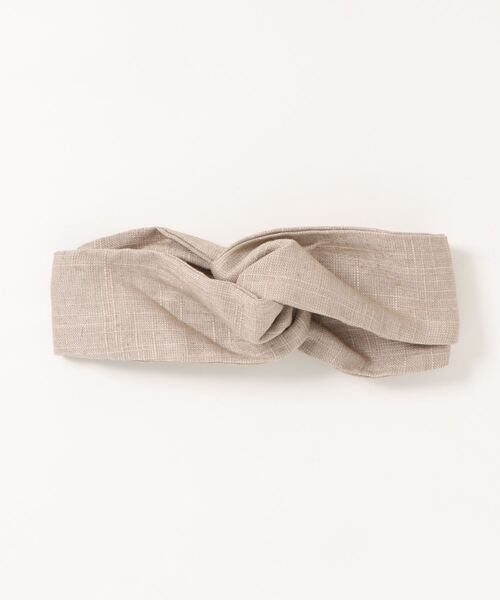 Samansa Mos2（サマンサ モスモス）の「綿麻クロスヘアバンド（ヘアバンド・レディース・キナリ/ベージュ・ﾌﾘ-）」の2枚目の写真