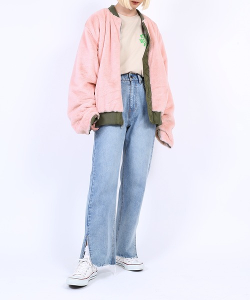 PUNYUS（プニュズ）の「スリットデニムパンツ（デニムパンツ・レディース・ライトブルー/インディゴブルー/ホワイト・1/2/4/3）」の19枚目の写真