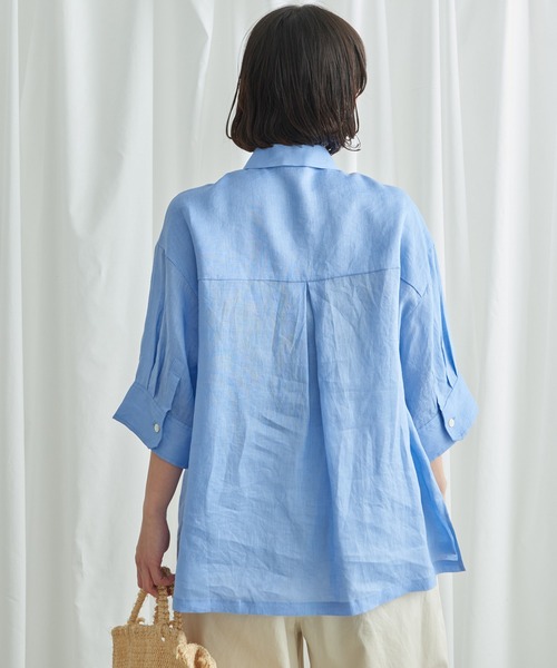 Lene（レネ）の「すみれの花刺しゅう　フレアシャツ（シャツ/ブラウス・レディース・ブラック/ブルー/アイボリー・FREE）」の15枚目の写真