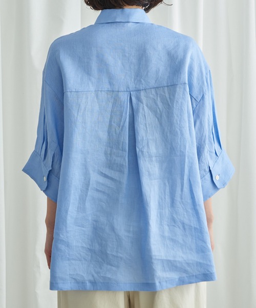 Lene（レネ）の「すみれの花刺しゅう　フレアシャツ（シャツ/ブラウス・レディース・ブラック/ブルー/アイボリー・FREE）」の19枚目の写真