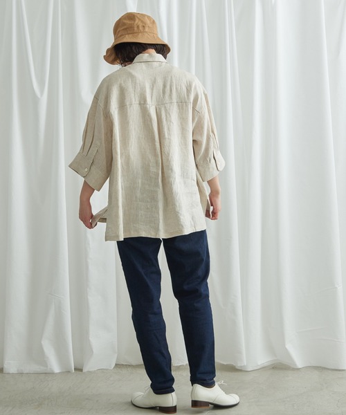 Lene（レネ）の「すみれの花刺しゅう　フレアシャツ（シャツ/ブラウス・レディース・ブラック/ブルー/アイボリー・FREE）」の10枚目の写真