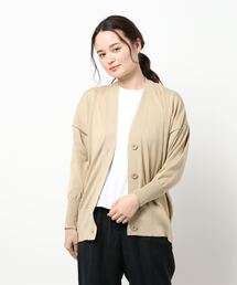 Rouge vif | Vネックオーバーカーディガン(カーディガン/ボレロ)