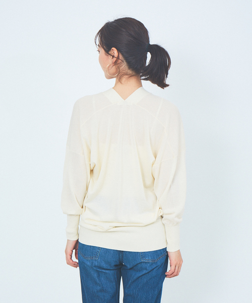 Rouge vif（ルージュヴィフ）の「Vネックオーバーカーディガン（カーディガン/ボレロ・レディース・ホワイト/ベージュ/ブラック/オフホワイト/ベージュ系その他/ブラック系その他/ピンク・フリー）」の17枚目の写真
