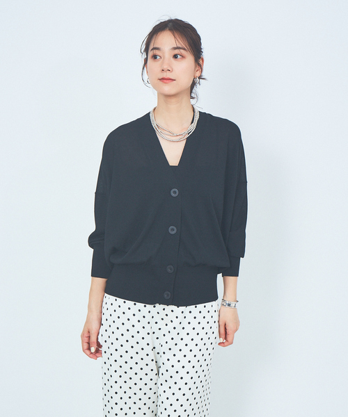 Rouge vif（ルージュヴィフ）の「Vネックオーバーカーディガン（カーディガン/ボレロ・レディース・ホワイト/ベージュ/ブラック/オフホワイト/ベージュ系その他/ブラック系その他/ピンク・フリー）」の18枚目の写真