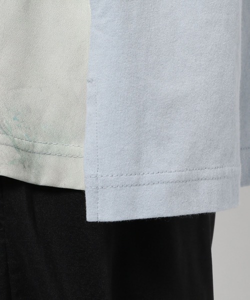 UNSTUDIED（アンスタディード）の「[UNSTUDIED]マーブルプリントコンビＴシャツ（Tシャツ/カットソー・メンズ・ライトブルー/ベージュ・MEDIUM/LARGE）」の5枚目の写真