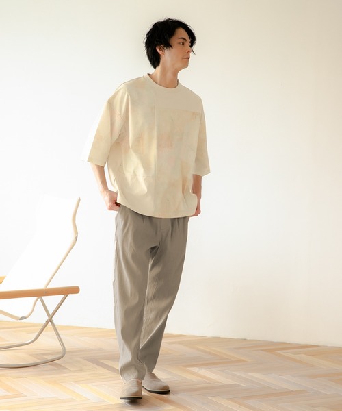 UNSTUDIED（アンスタディード）の「[UNSTUDIED]マーブルプリントコンビＴシャツ（Tシャツ/カットソー・メンズ・ライトブルー/ベージュ・MEDIUM/LARGE）」の14枚目の写真