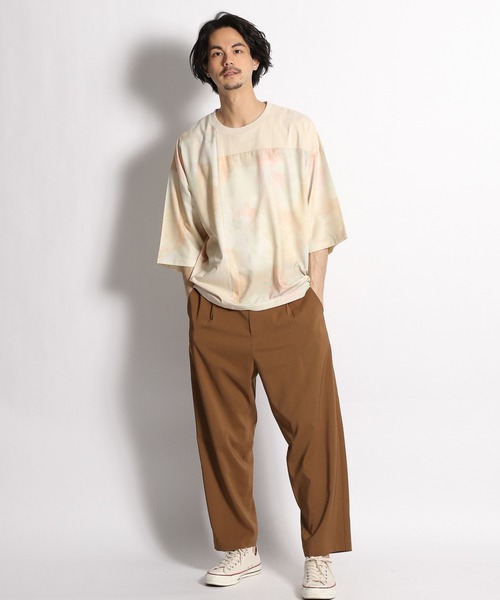 UNSTUDIED（アンスタディード）の「[UNSTUDIED]マーブルプリントコンビＴシャツ（Tシャツ/カットソー・メンズ・ライトブルー/ベージュ・MEDIUM/LARGE）」の16枚目の写真