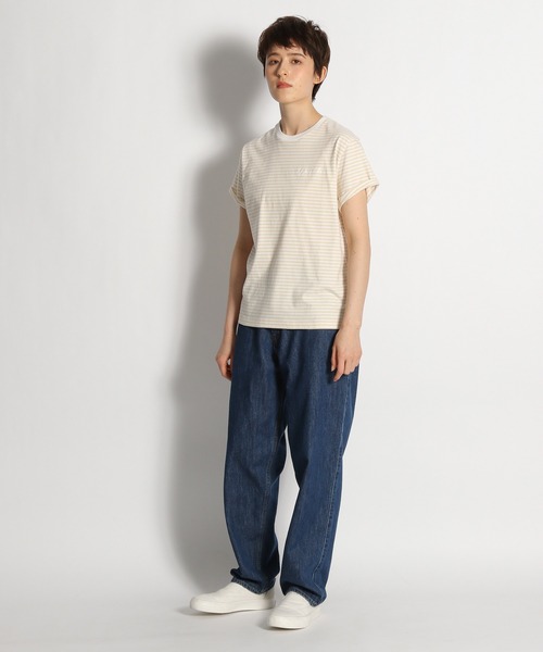 GYMPHLEX（ジムフレックス）の「【GYMPHLEX(ジムフレックス)】ロゴ刺繍Tシャツ（Tシャツ/カットソー・レディース・ホワイト/ブラック/ベージュ/ネイビー・MEDIUM）」の11枚目の写真