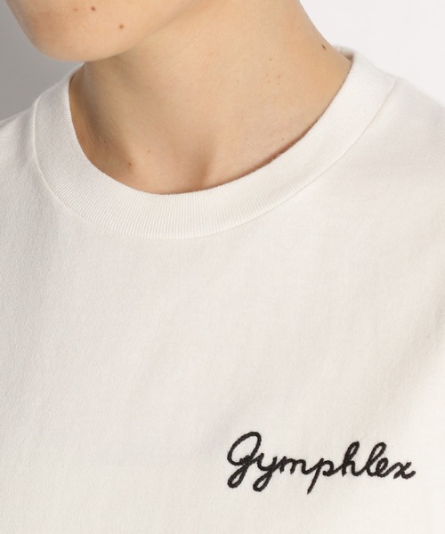GYMPHLEX（ジムフレックス）の「【GYMPHLEX(ジムフレックス)】ロゴ刺繍Tシャツ（Tシャツ/カットソー・レディース・ホワイト/ブラック/ベージュ/ネイビー・MEDIUM）」の5枚目の写真