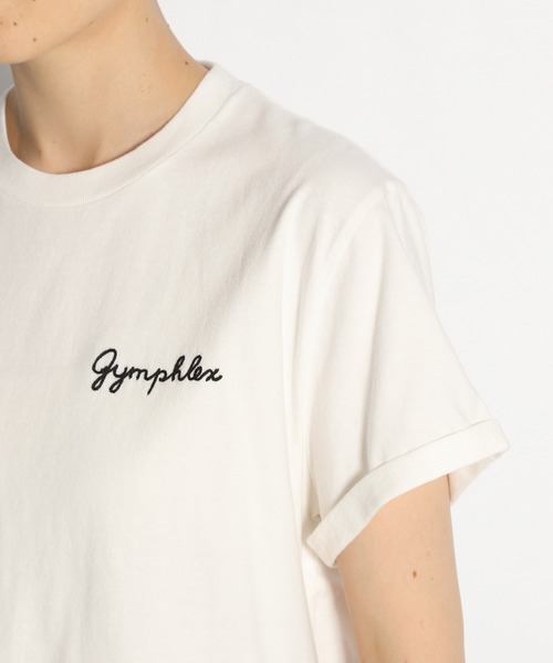 GYMPHLEX（ジムフレックス）の「【GYMPHLEX(ジムフレックス)】ロゴ刺繍Tシャツ（Tシャツ/カットソー・レディース・ホワイト/ブラック/ベージュ/ネイビー・MEDIUM）」の10枚目の写真