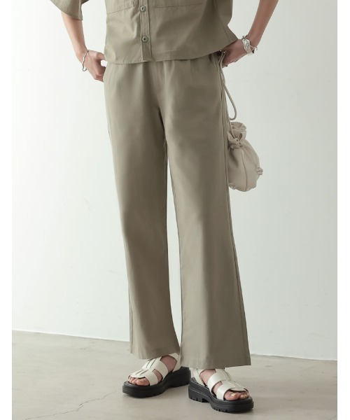 Re:EDIT（リエディ）の「[低身長/高身長サイズ有]リネンブレンドダブルタックパンツ（スラックス・レディース・アイボリー/カーキ/ベージュ・AL/BS/SMALL/AS/LARGE/AM/BM/MEDIUM）」の3枚目の写真