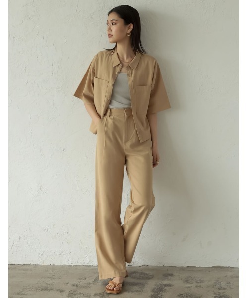 Re:EDIT（リエディ）の「[低身長/高身長サイズ有]リネンブレンドダブルタックパンツ（スラックス・レディース・アイボリー/カーキ/ベージュ・AL/BS/SMALL/AS/LARGE/AM/BM/MEDIUM）」の13枚目の写真