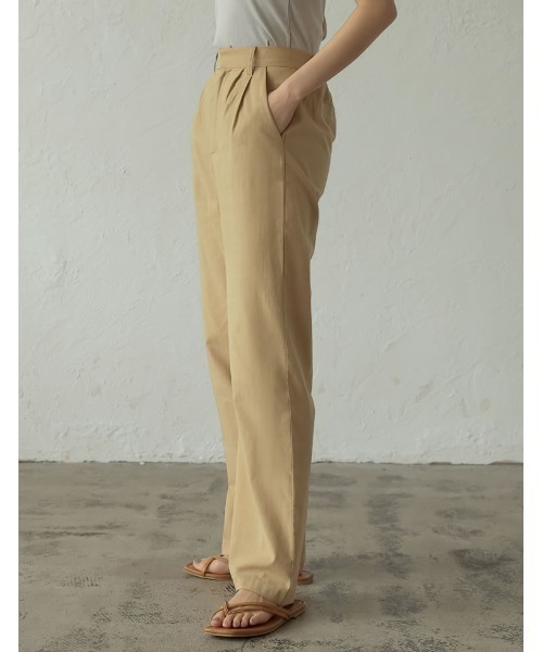 Re:EDIT（リエディ）の「[低身長/高身長サイズ有]リネンブレンドダブルタックパンツ（スラックス・レディース・アイボリー/カーキ/ベージュ・AL/BS/SMALL/AS/LARGE/AM/BM/MEDIUM）」の17枚目の写真