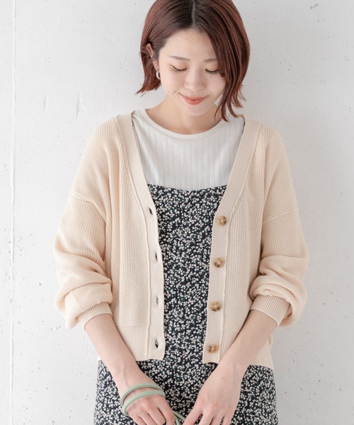 URBAN RESEARCH Sonny Label(アーバンリサーチサニーレーベル)の「(UVカット)バンブーコットンショートカーディガン(カーディガン/ボレロ・レディース・オフホワイト/ミント/スミクロ・FREE)」の2枚目の写真