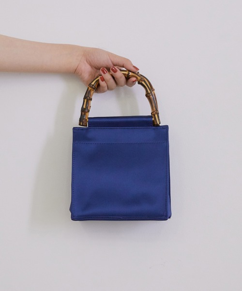 MADEMOISELLE ROPE'（マドモアゼル ロペ）の「【HAI】スクエアバンブーハンドバッグ（ハンドバッグ・レディース・ダークブラウン/ブラック/ブルー/ピンク・FREE）」の4枚目の写真