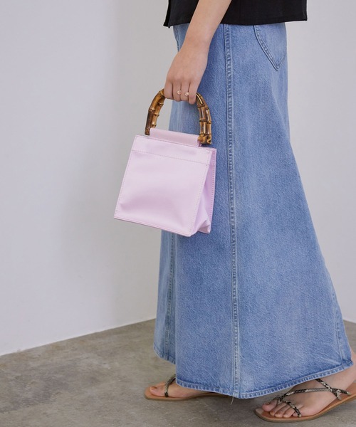 MADEMOISELLE ROPE'（マドモアゼル ロペ）の「【HAI】スクエアバンブーハンドバッグ（ハンドバッグ・レディース・ダークブラウン/ブラック/ブルー/ピンク・FREE）」の9枚目の写真