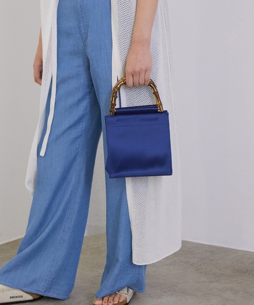 MADEMOISELLE ROPE'（マドモアゼル ロペ）の「【HAI】スクエアバンブーハンドバッグ（ハンドバッグ・レディース・ダークブラウン/ブラック/ブルー/ピンク・FREE）」の10枚目の写真