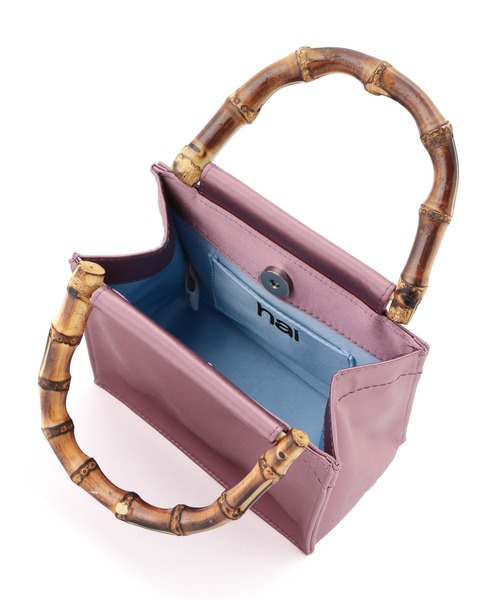 MADEMOISELLE ROPE'（マドモアゼル ロペ）の「【HAI】スクエアバンブーハンドバッグ（ハンドバッグ・レディース・ダークブラウン/ブラック/ブルー/ピンク・FREE）」の17枚目の写真