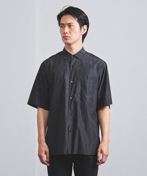 UNITED ARROWS（ユナイテッドアローズ）の「＜UNITED ARROWS＞ キュプラ/コットン レギュラー ショートスリーブ（シャツ/ブラウス・メンズ・ダークグレー/マスタード・SMALL/MEDIUM/LARGE/X-LARGE）」の3枚目の写真