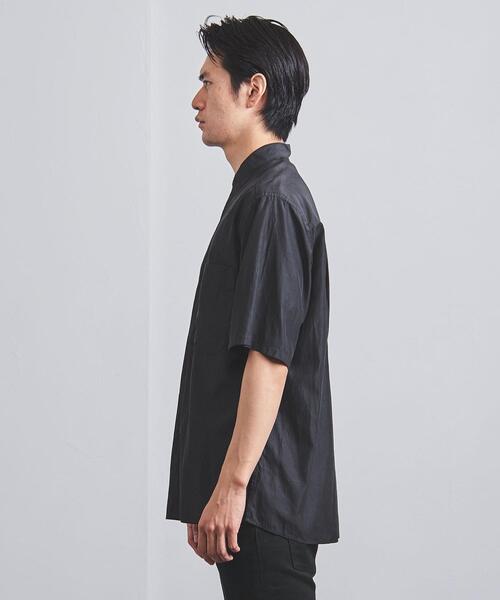 UNITED ARROWS（ユナイテッドアローズ）の「＜UNITED ARROWS＞ キュプラ/コットン レギュラー ショートスリーブ（シャツ/ブラウス・メンズ・ダークグレー/マスタード・SMALL/MEDIUM/LARGE/X-LARGE）」の4枚目の写真