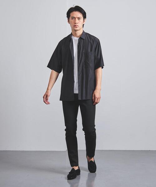 UNITED ARROWS（ユナイテッドアローズ）の「＜UNITED ARROWS＞ キュプラ/コットン レギュラー ショートスリーブ（シャツ/ブラウス・メンズ・ダークグレー/マスタード・SMALL/MEDIUM/LARGE/X-LARGE）」の7枚目の写真