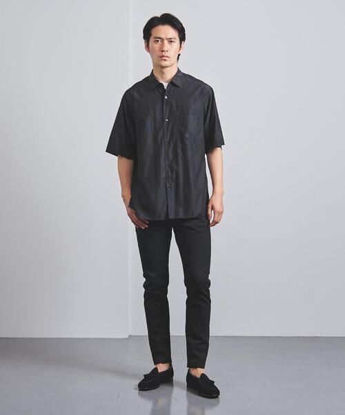 UNITED ARROWS（ユナイテッドアローズ）の「＜UNITED ARROWS＞ キュプラ/コットン レギュラー ショートスリーブ（シャツ/ブラウス・メンズ・ダークグレー/マスタード・SMALL/MEDIUM/LARGE/X-LARGE）」の8枚目の写真