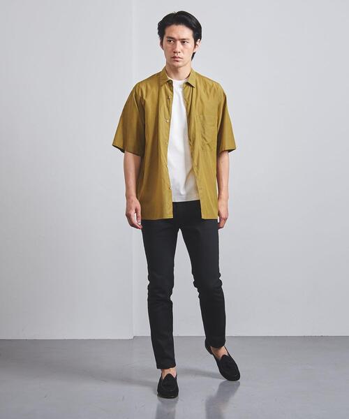 UNITED ARROWS（ユナイテッドアローズ）の「＜UNITED ARROWS＞ キュプラ/コットン レギュラー ショートスリーブ（シャツ/ブラウス・メンズ・ダークグレー/マスタード・SMALL/MEDIUM/LARGE/X-LARGE）」の9枚目の写真