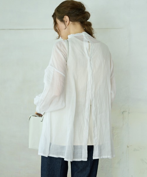 PUAL CE CIN（ピュアルセシン）の「【Du noir】麻／リネン2WAY ブラウス（シャツ/ブラウス・レディース・ホワイト/ブラック/グレー・FREE）」の17枚目の写真