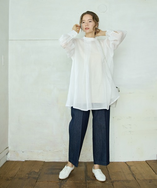 PUAL CE CIN（ピュアルセシン）の「【Du noir】麻／リネン2WAY ブラウス（シャツ/ブラウス・レディース・ホワイト/ブラック/グレー・FREE）」の20枚目の写真