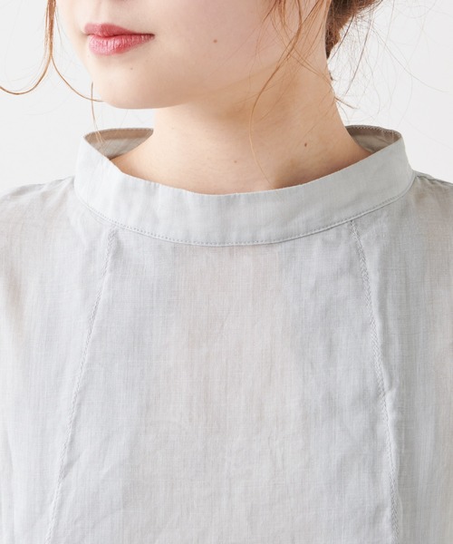 PUAL CE CIN（ピュアルセシン）の「【Du noir】麻／リネン2WAY ブラウス（シャツ/ブラウス・レディース・ホワイト/ブラック/グレー・FREE）」の8枚目の写真