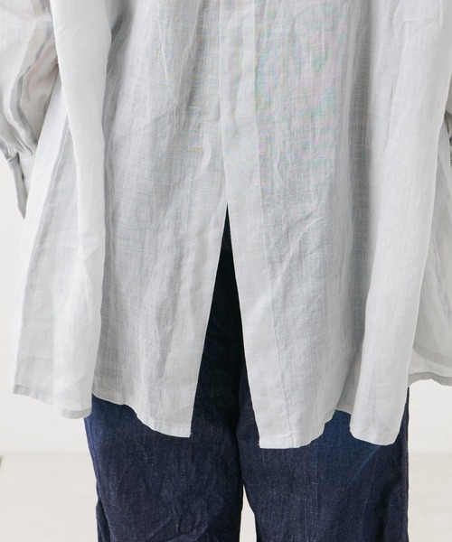 PUAL CE CIN（ピュアルセシン）の「【Du noir】麻／リネン2WAY ブラウス（シャツ/ブラウス・レディース・ホワイト/ブラック/グレー・FREE）」の12枚目の写真